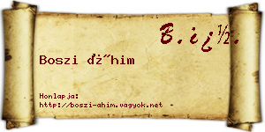 Boszi Áhim névjegykártya